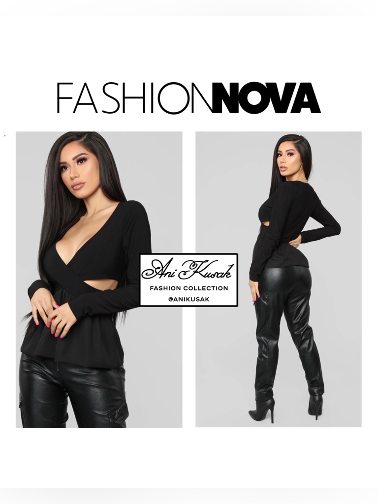Fashion Nova Deep Down Peplum Top